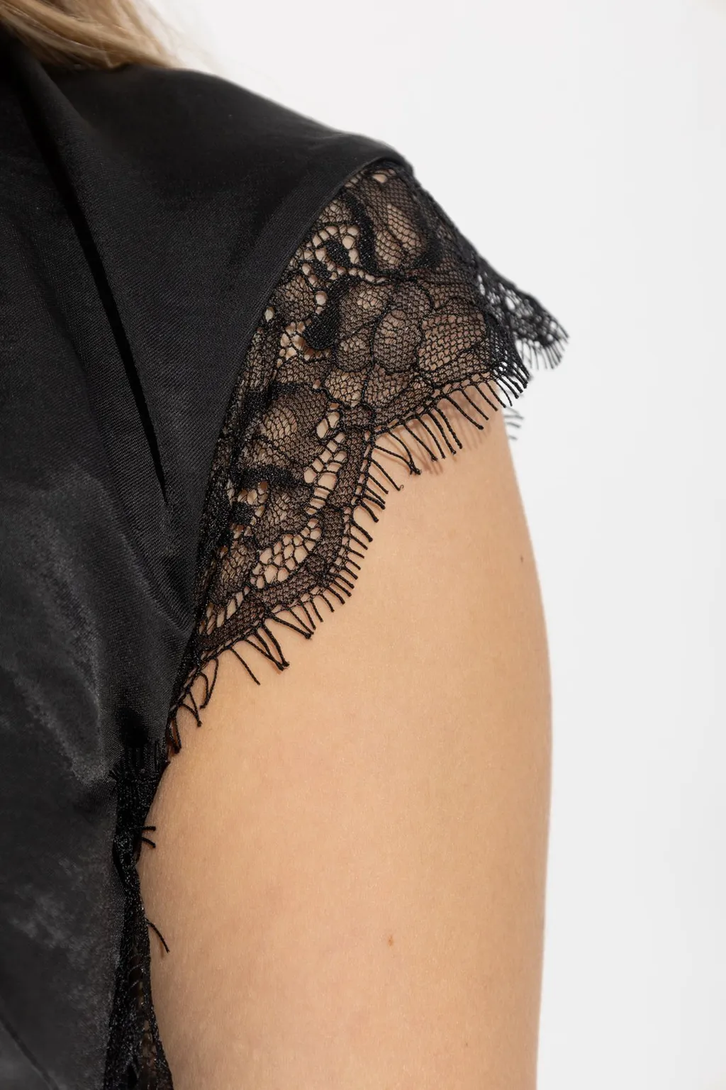 Lace Trim Asymmetric Dress