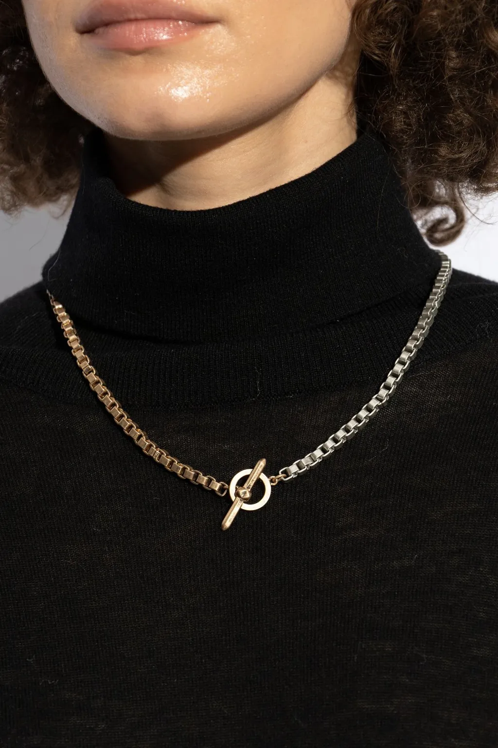Dual Tone Box Chain Necklace