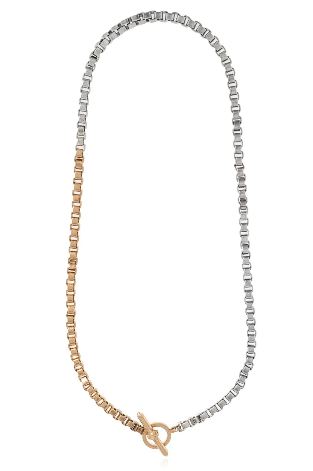 Dual Tone Box Chain Necklace