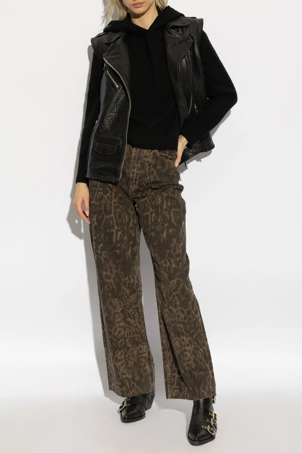 Biker Style Sleeveless Jacket