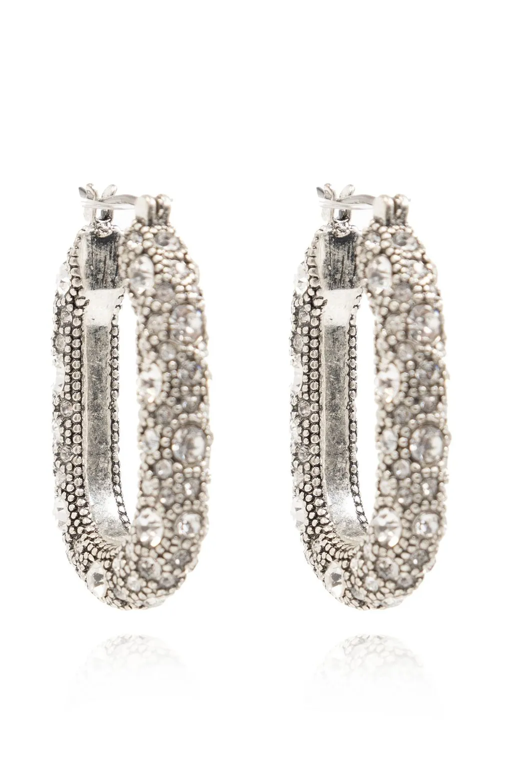 Crystal Embellished Hoop Earrings