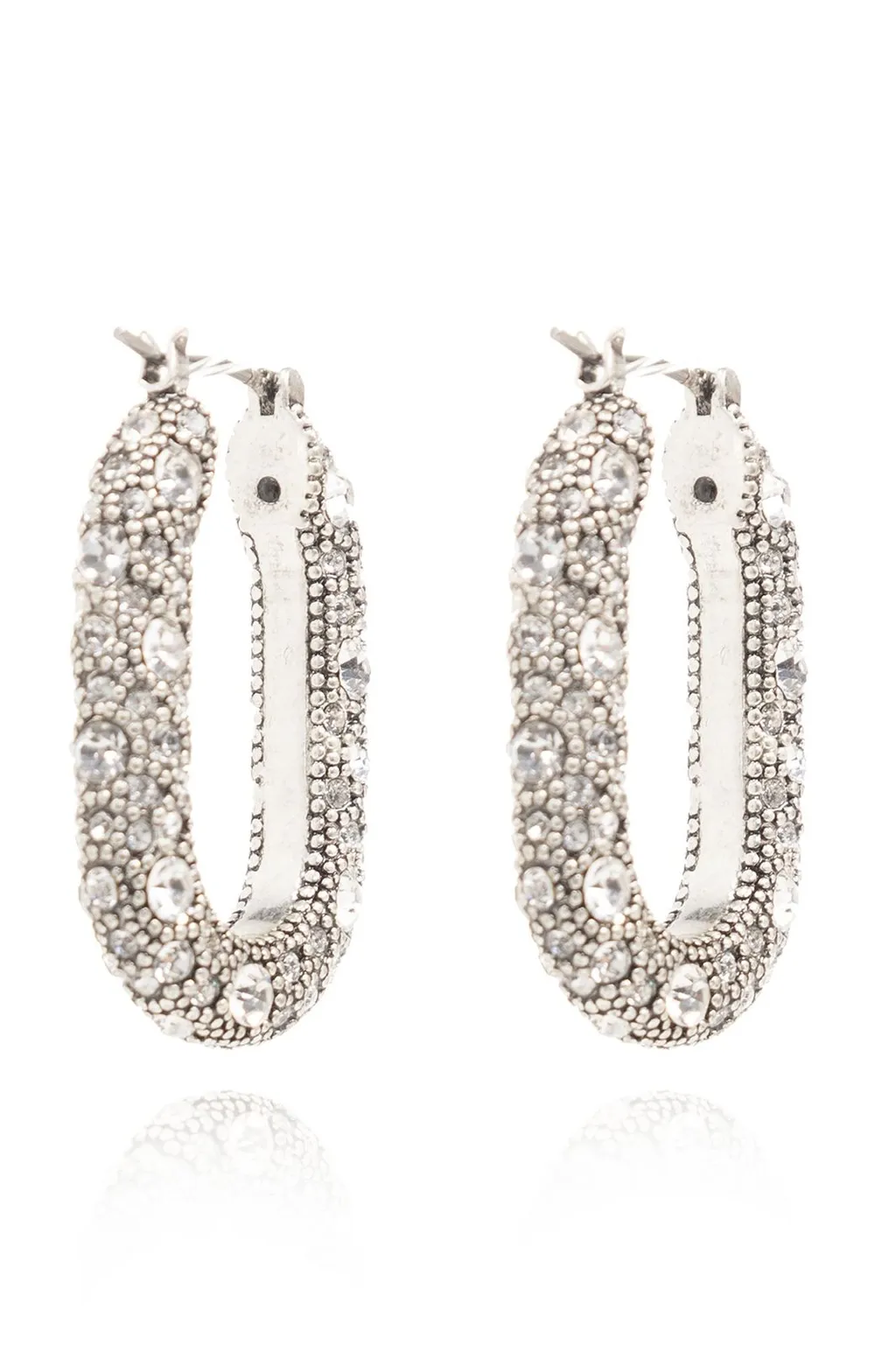 Crystal Embellished Hoop Earrings