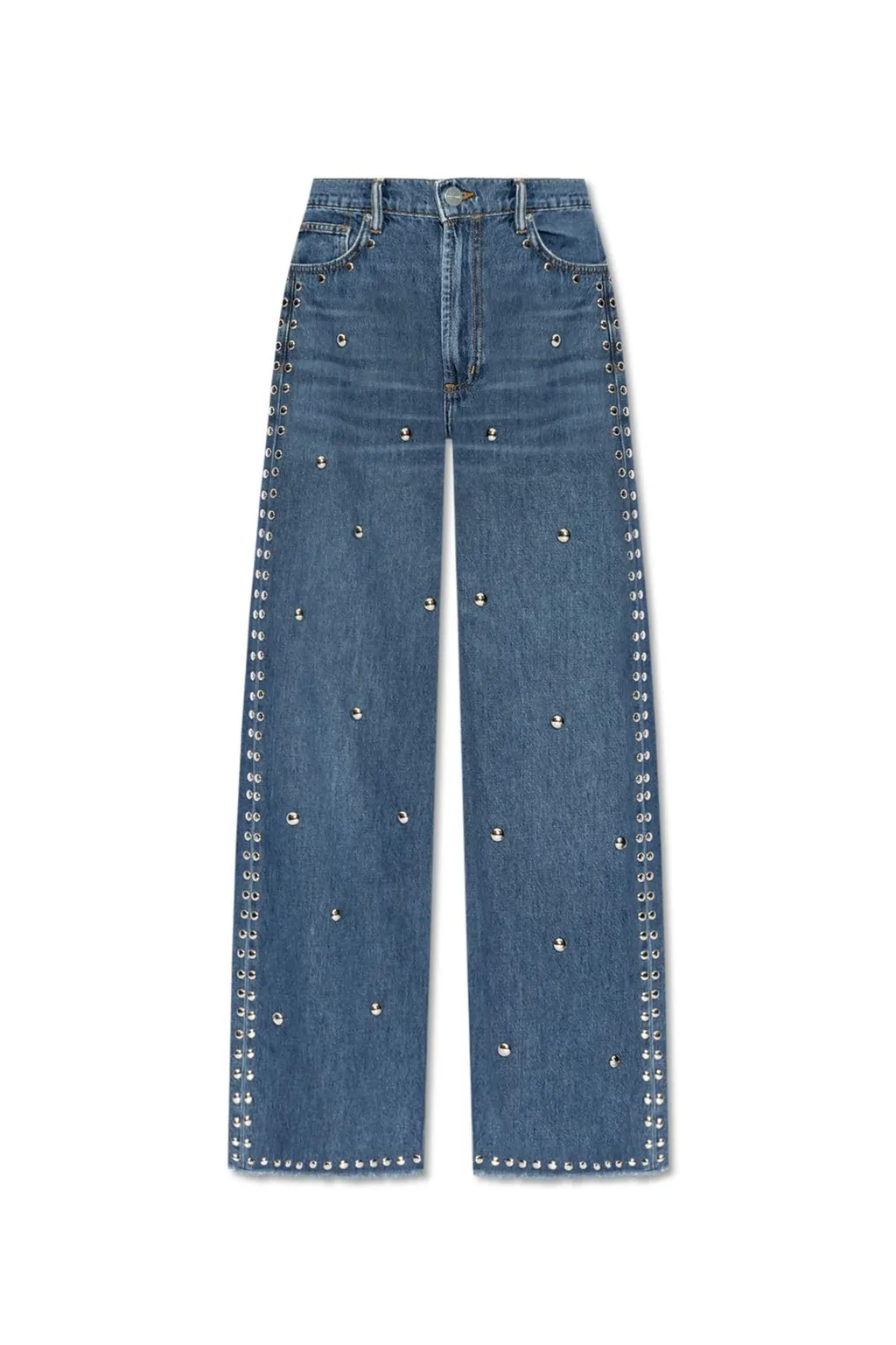 Studded Wide-Leg Jeans
