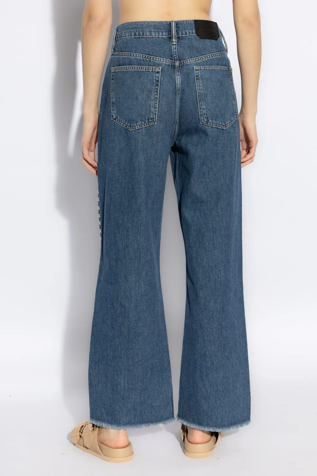 Studded Wide-Leg Jeans