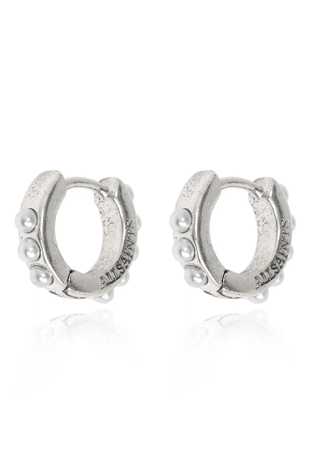 Pearl Embellished Hoop Earrings