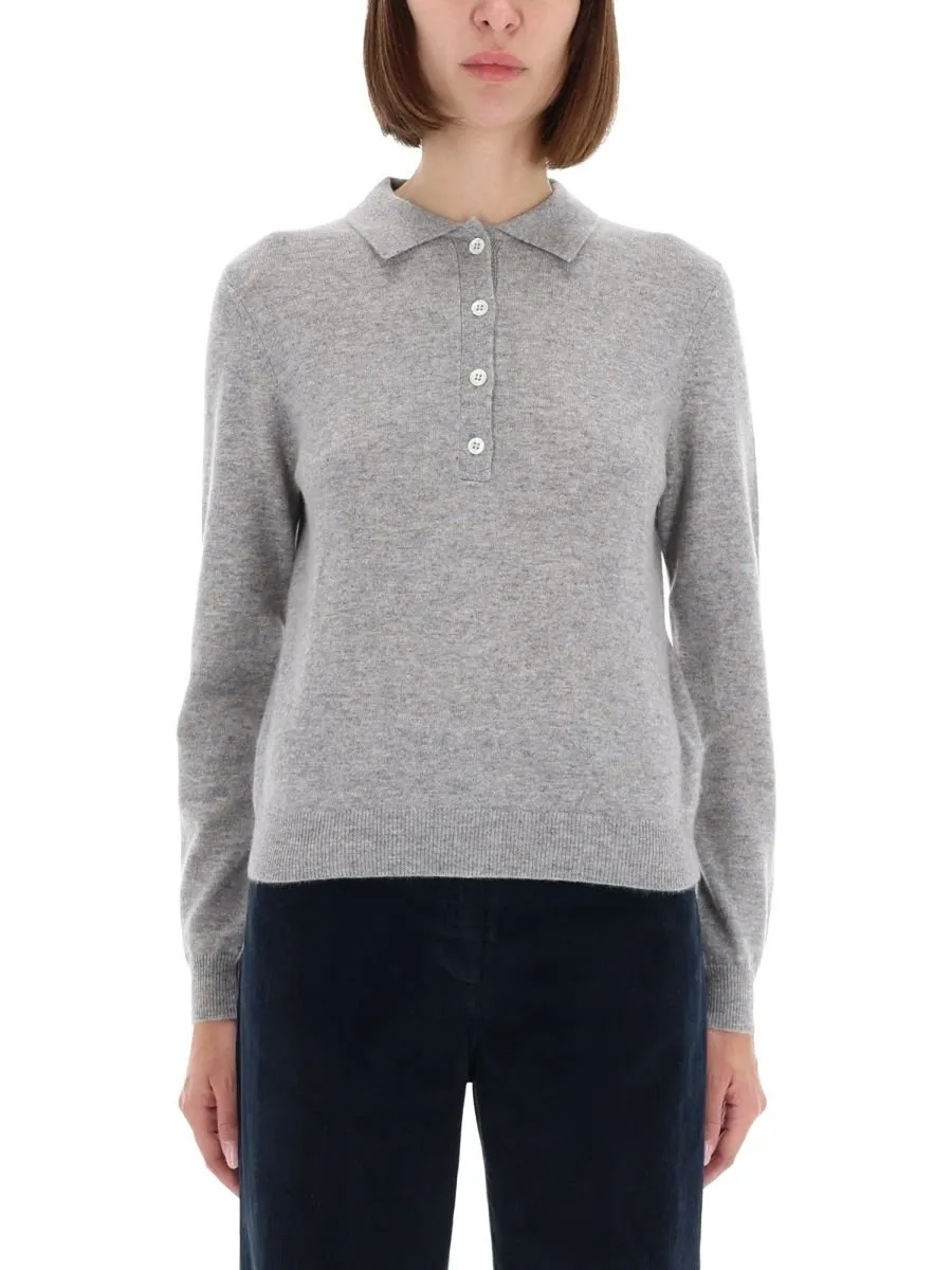 Polo-Collar Long Sleeved Jumper