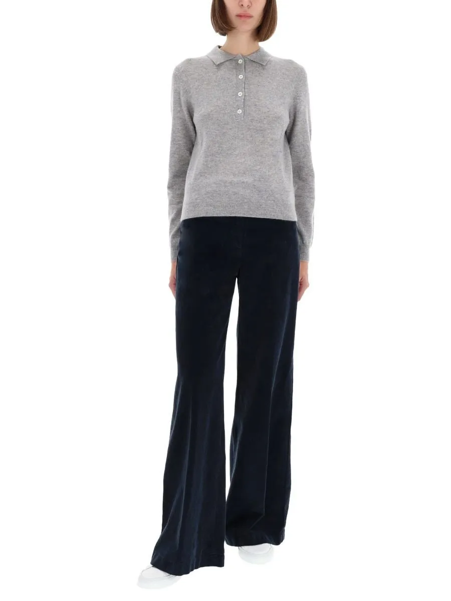 Polo-Collar Long Sleeved Jumper