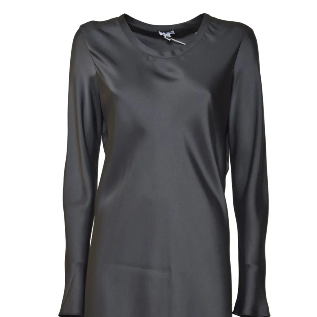 Satin Long-Sleeved Dress