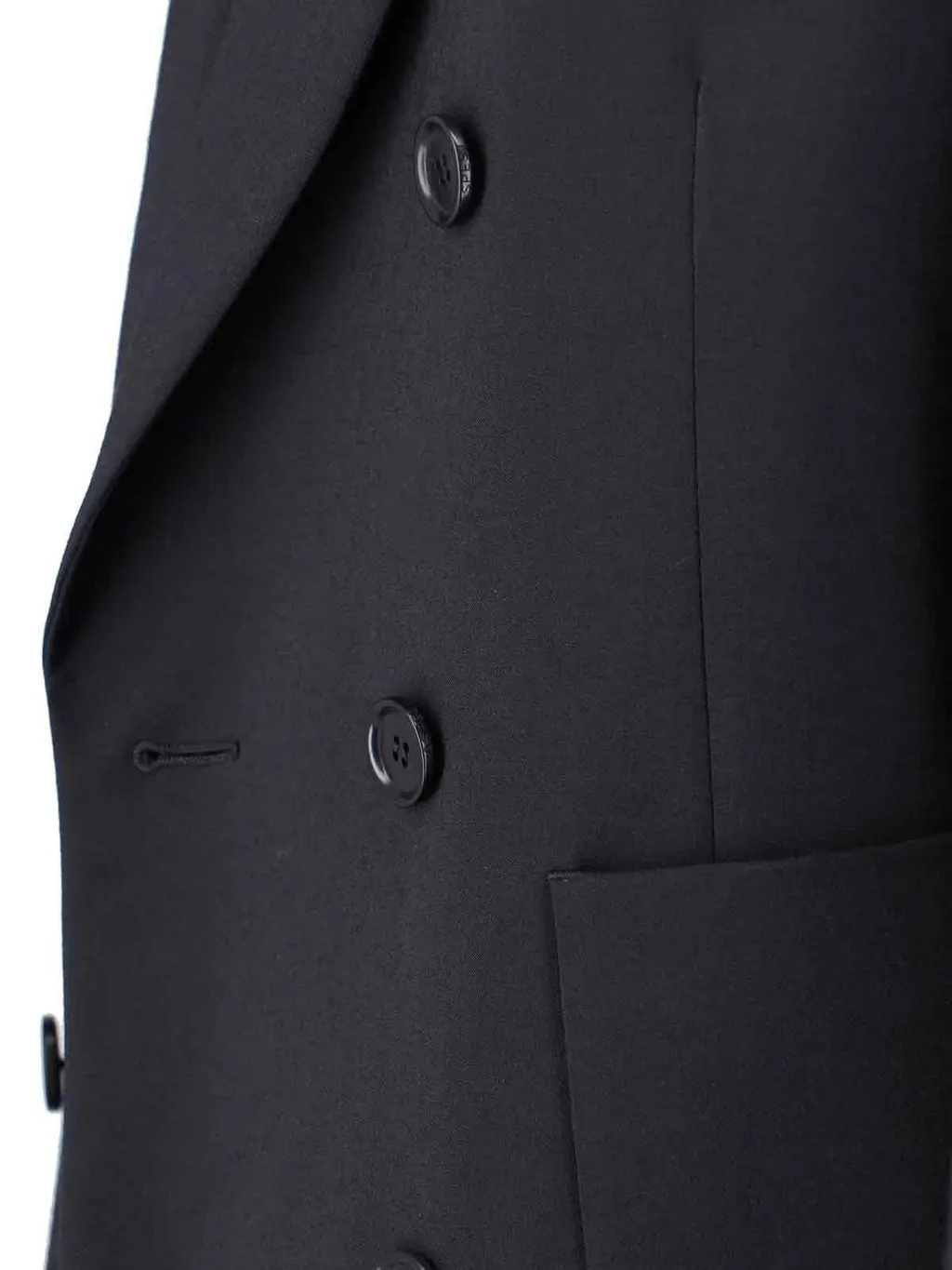 Double-Breasted Straight Hem Suit