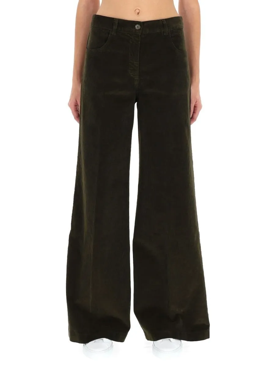Wide Leg Corduroy Trousers