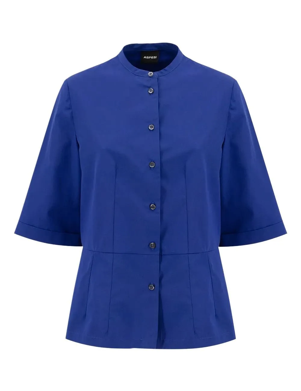 Mandarin Collar Poplin Blouse