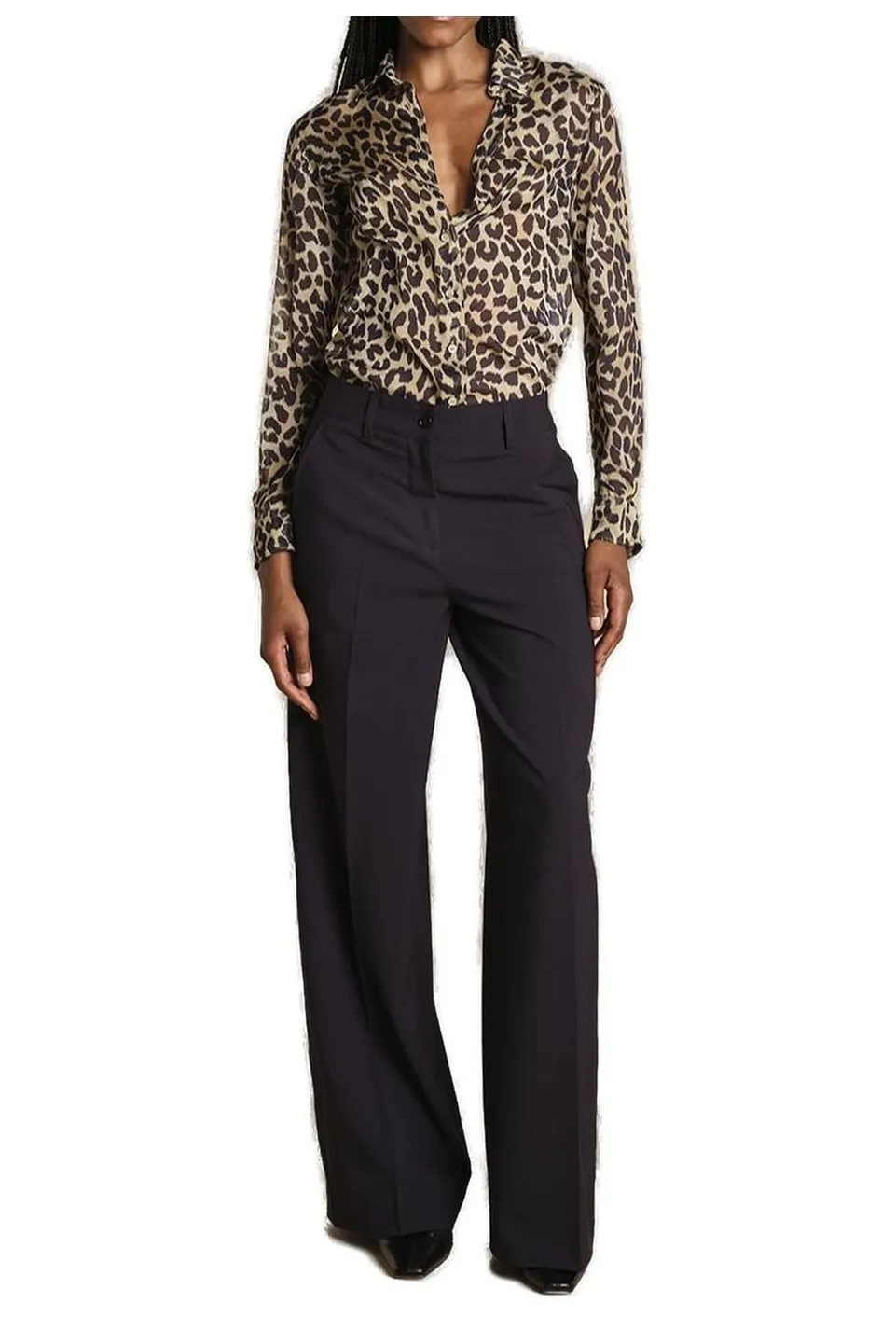 Wide-Leg Tied-Waist Trousers
