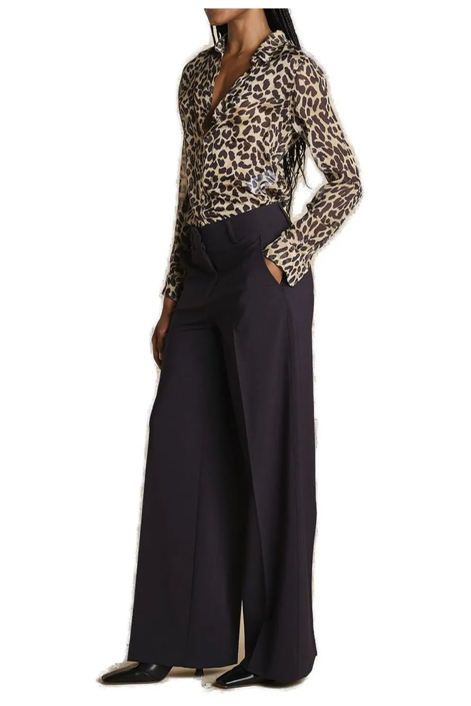 Wide-Leg Tied-Waist Trousers
