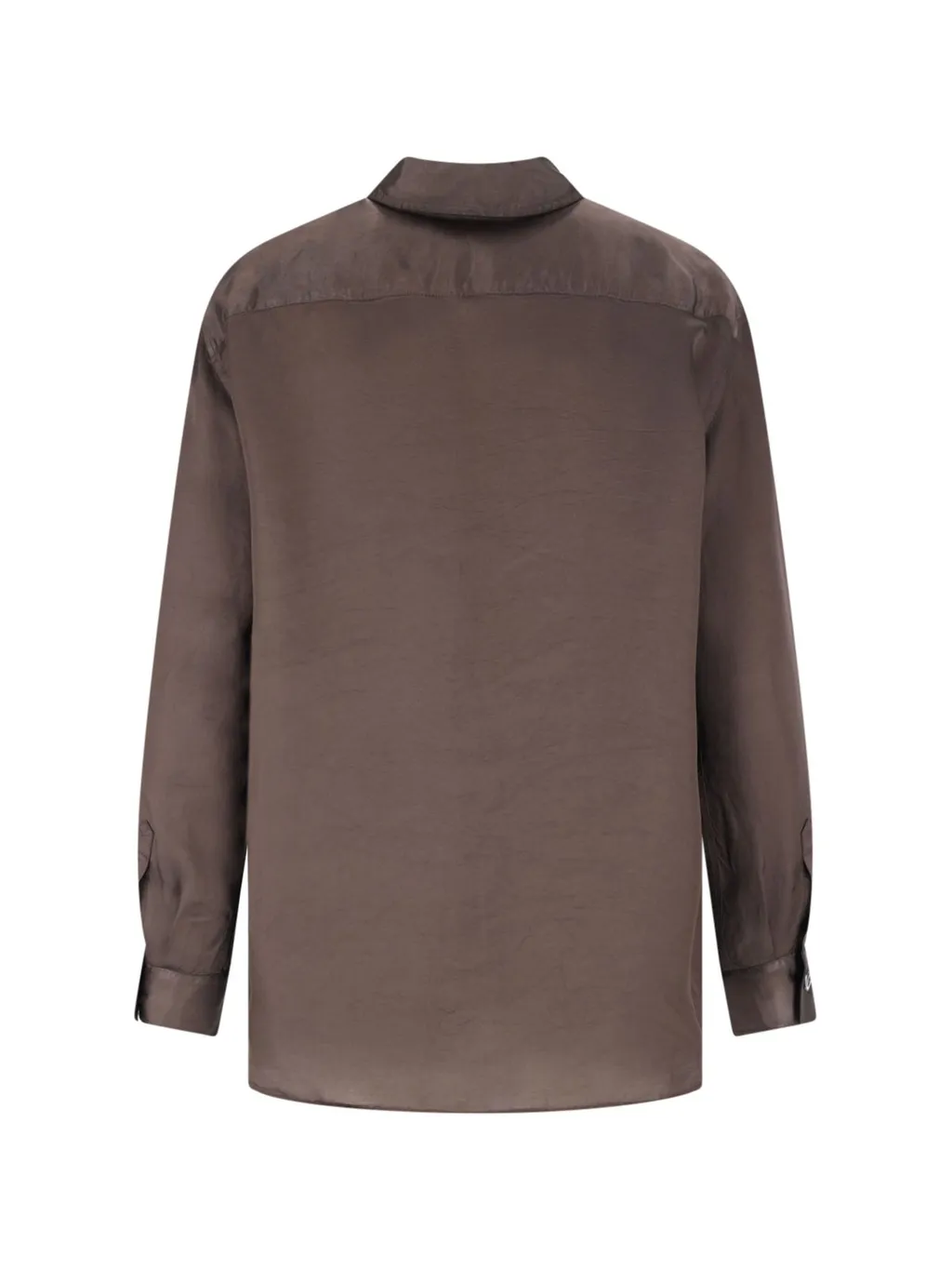Long-Sleeved Curved Hem Shirt
