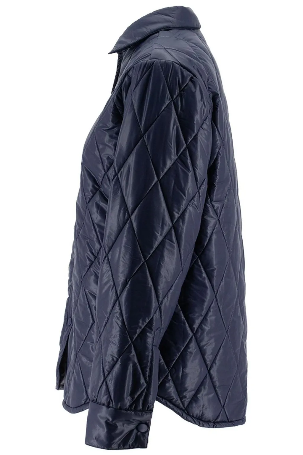 Diamond-Quilted Buttoned Jacket