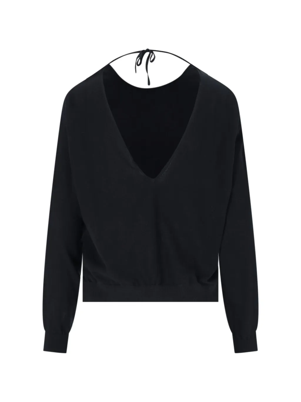 V-Neck Rear-Tied Jumper