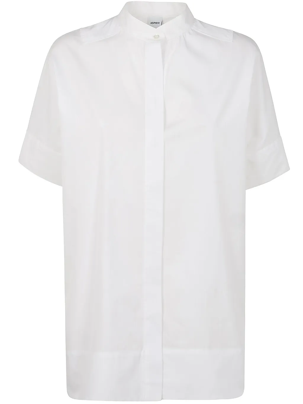 Mandarin Collar Poplin Shirt