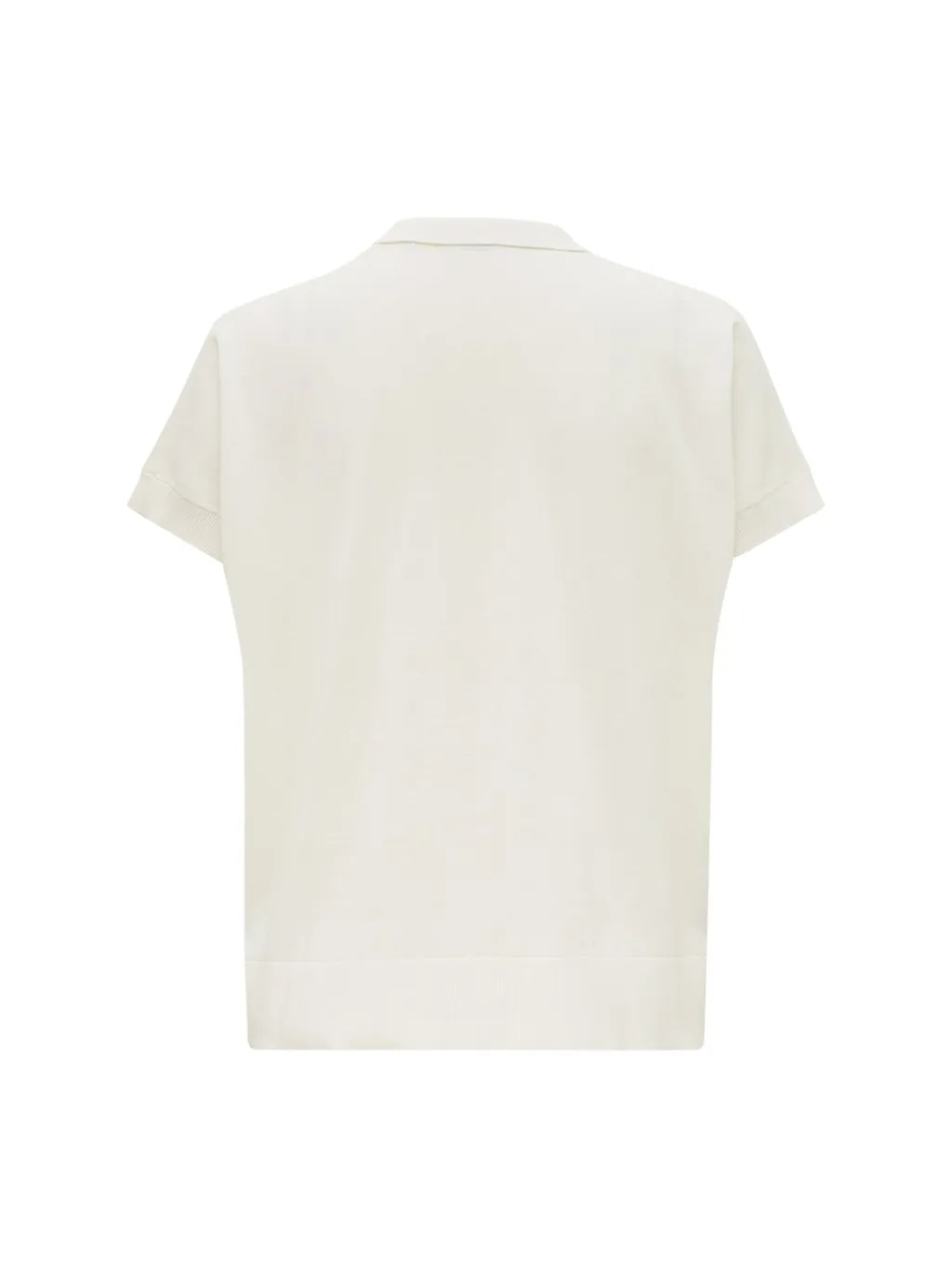 Split Neck Fine-Knit T-Shirt