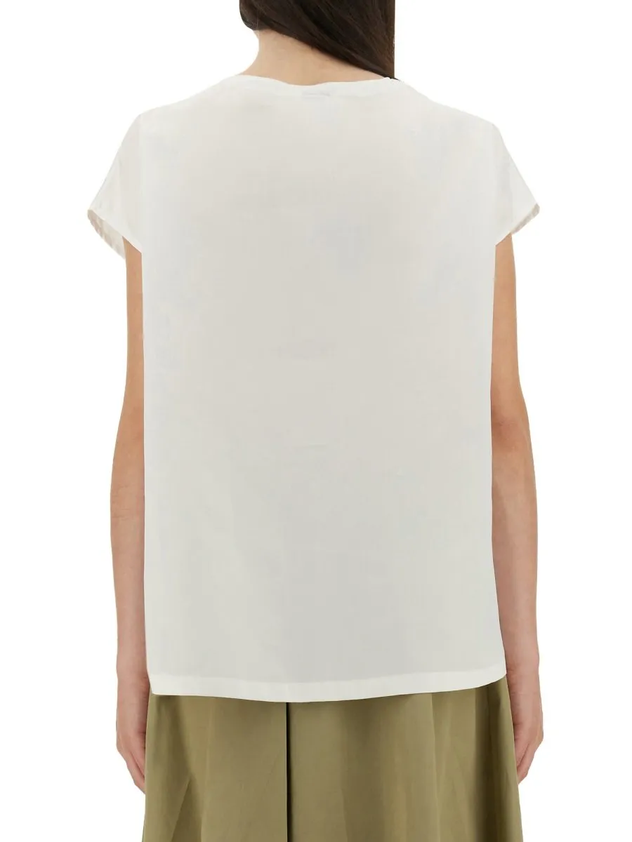 V-Neck Cap-Sleeved T-Shirt