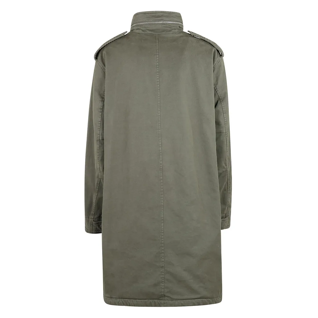 Straight Hem Gabardine Coat