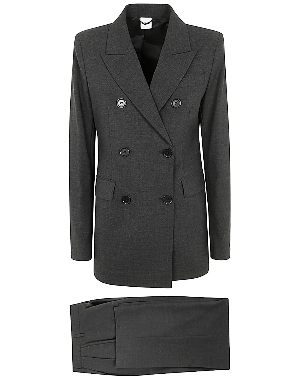 Double-Breasted Straight Hem Suit