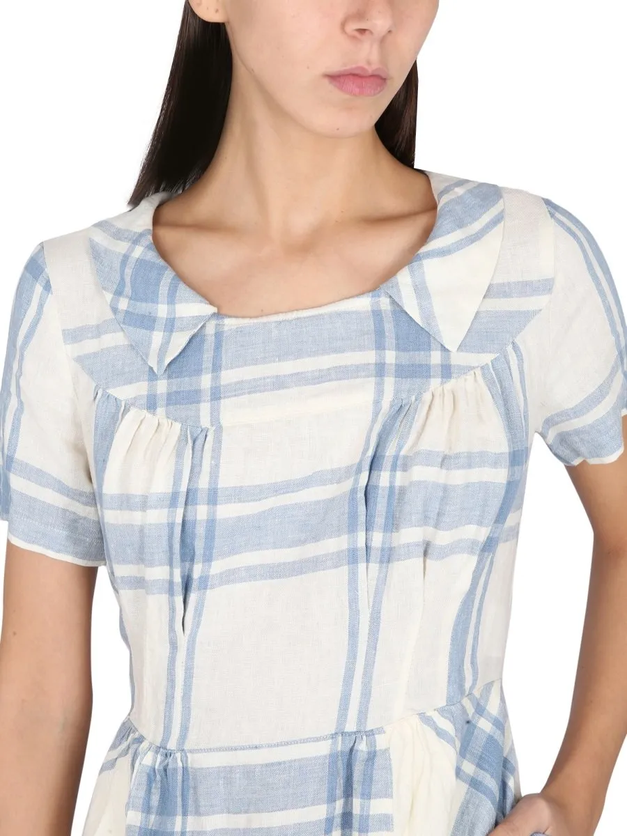 Checked Midi Dress