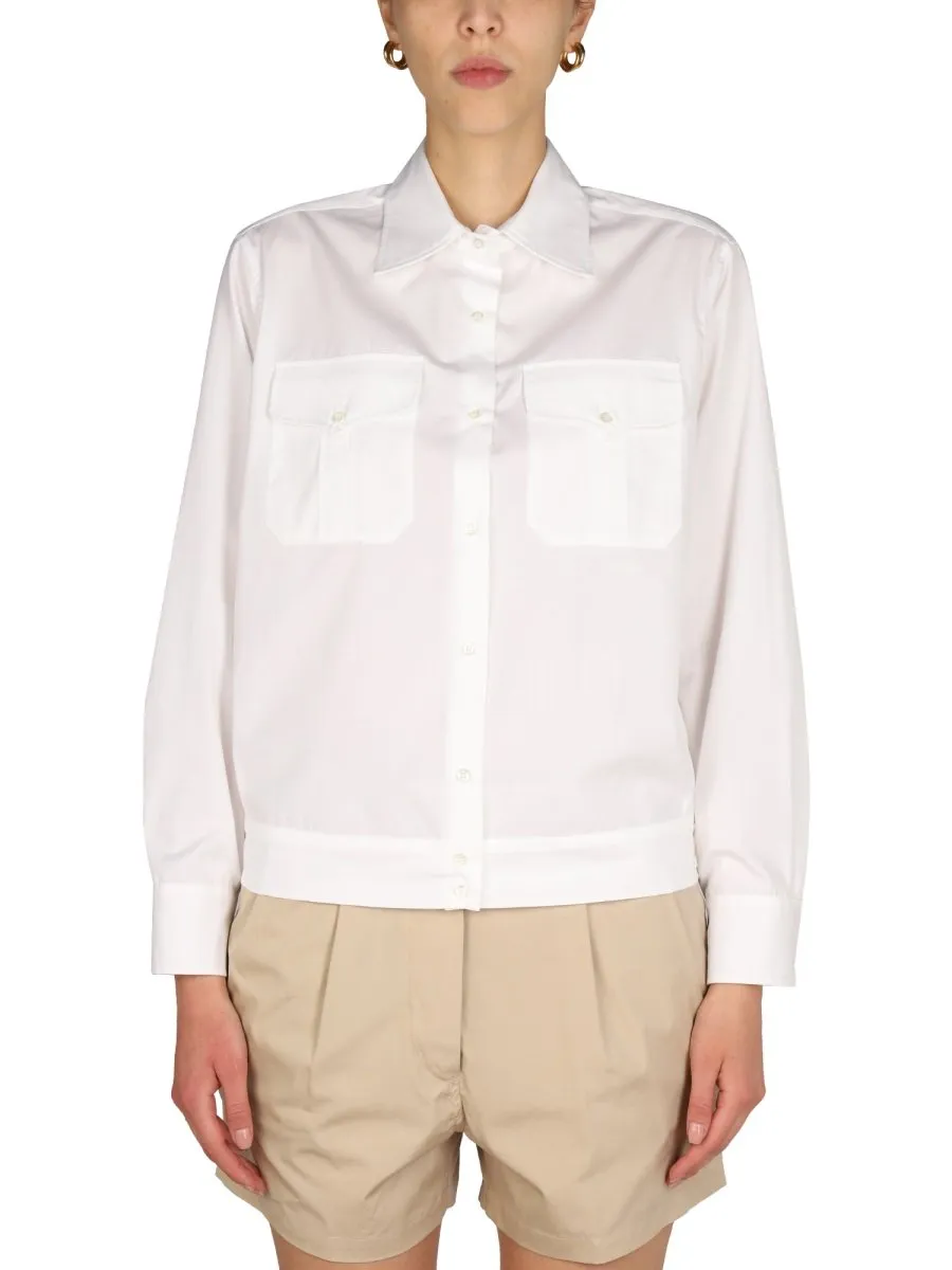 Pointed-Collar Buttoned Shirt