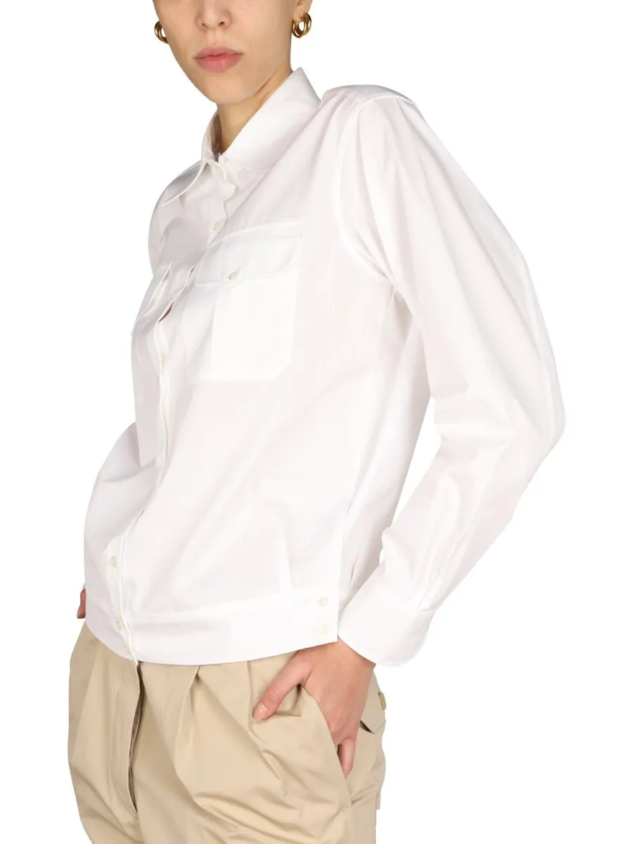 Pointed-Collar Buttoned Shirt