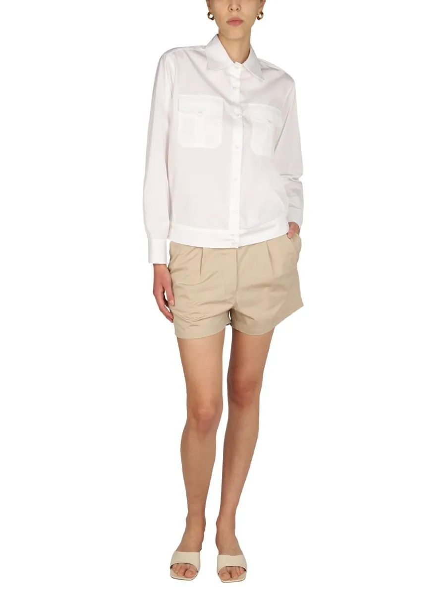 Pointed-Collar Buttoned Shirt
