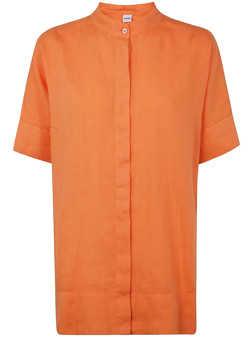 Mandarin Collar Short Sleeved Shirt