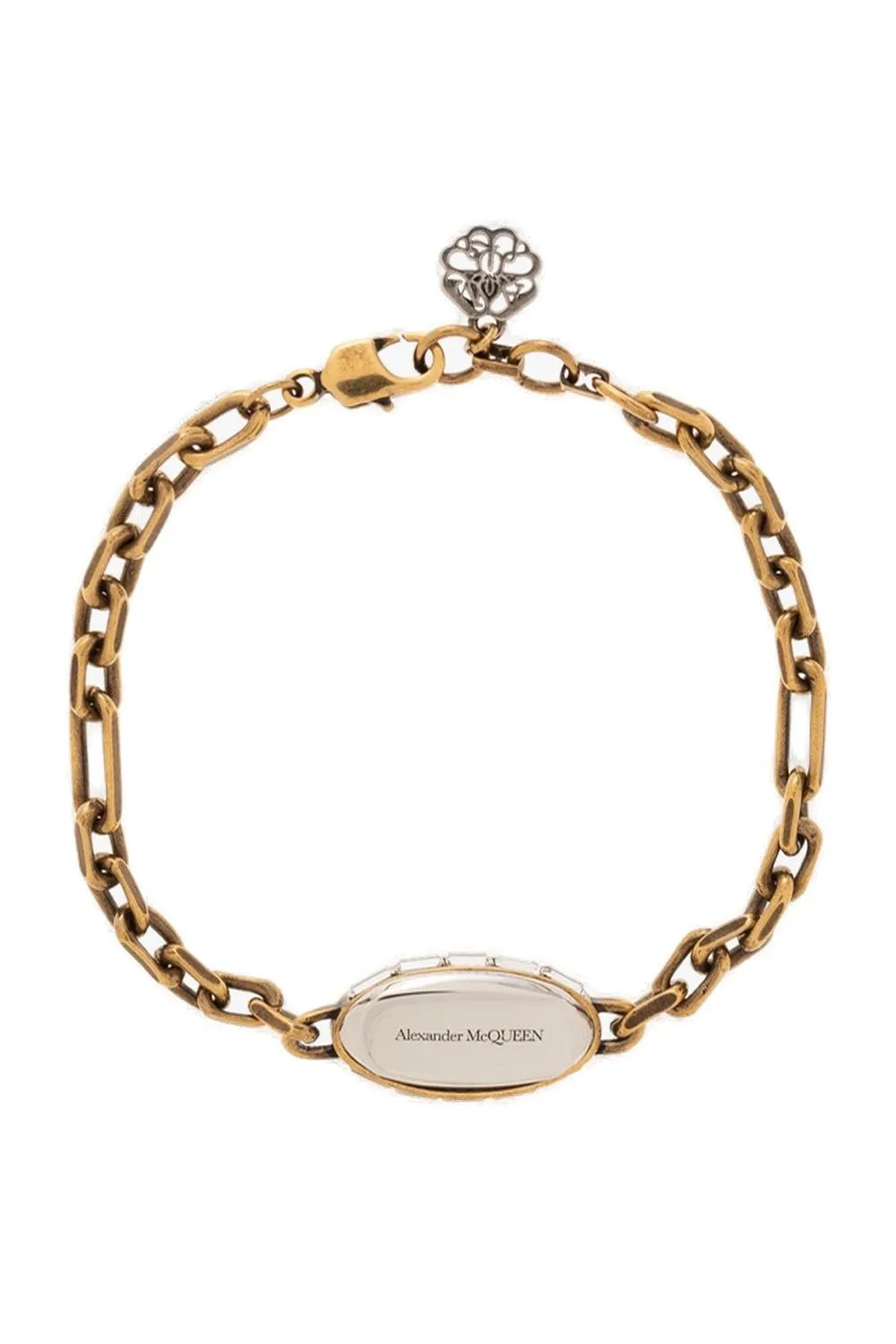 Skull Charm Cuban-Link Chain Bracelet