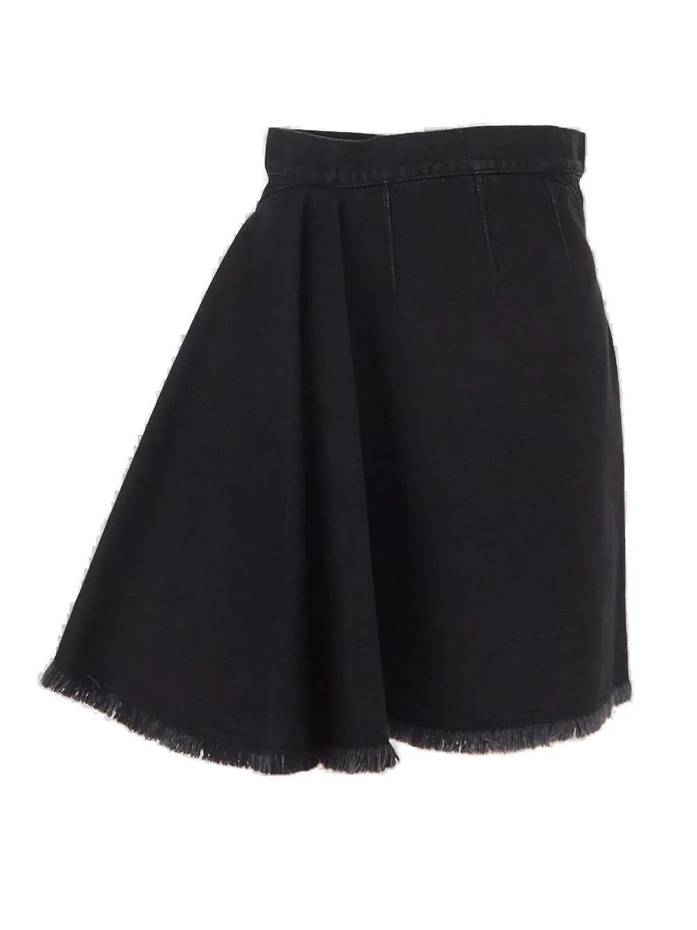 Frayed Hem A-Line Mini Skirt