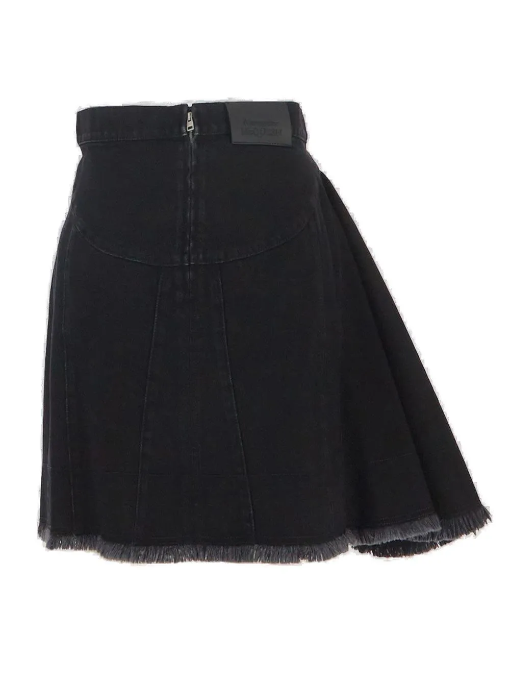 Frayed Hem A-Line Mini Skirt