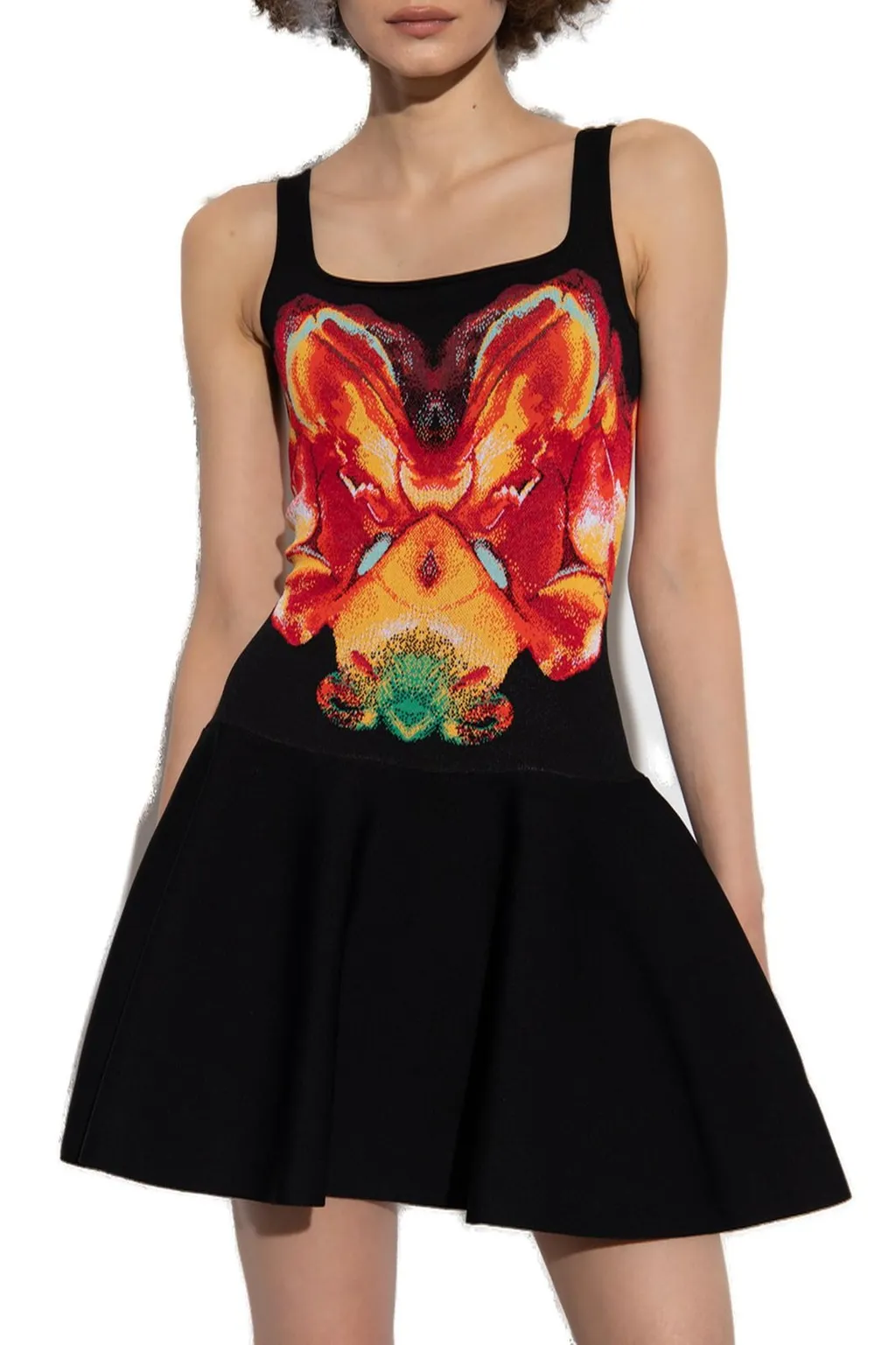 Solarised Orchid Jacquard Sleeveless Mini Dress