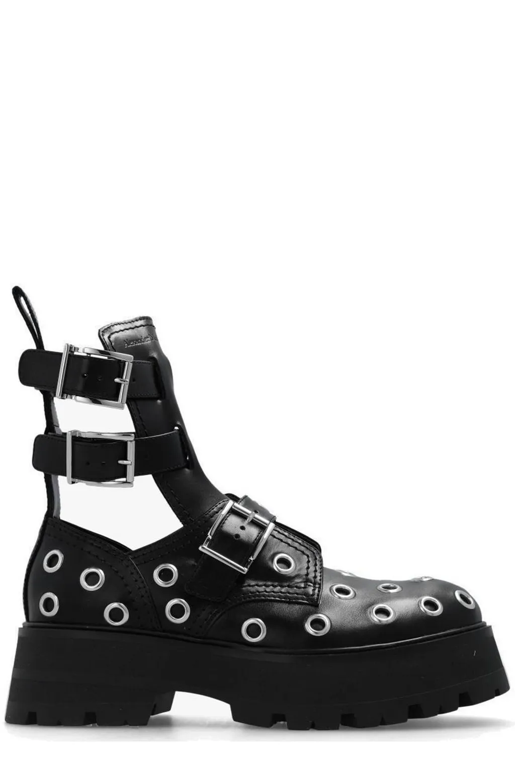 Eyelet Detailed Strappy Boots