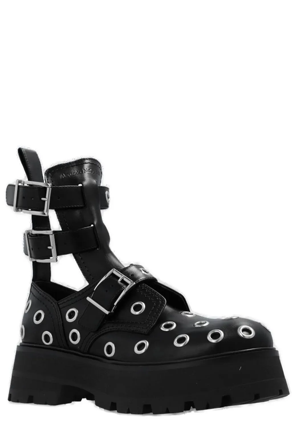 Eyelet Detailed Strappy Boots