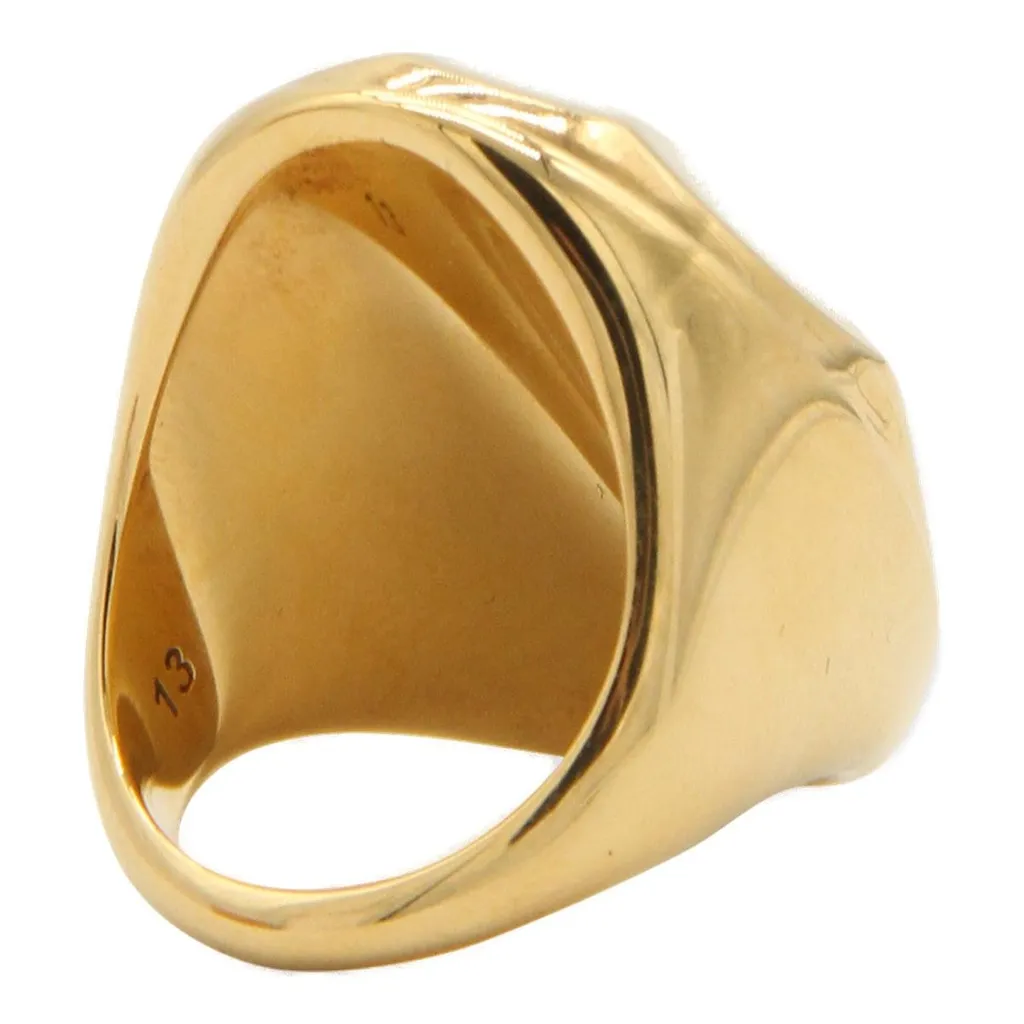 Logo Embossed Faceted Ring