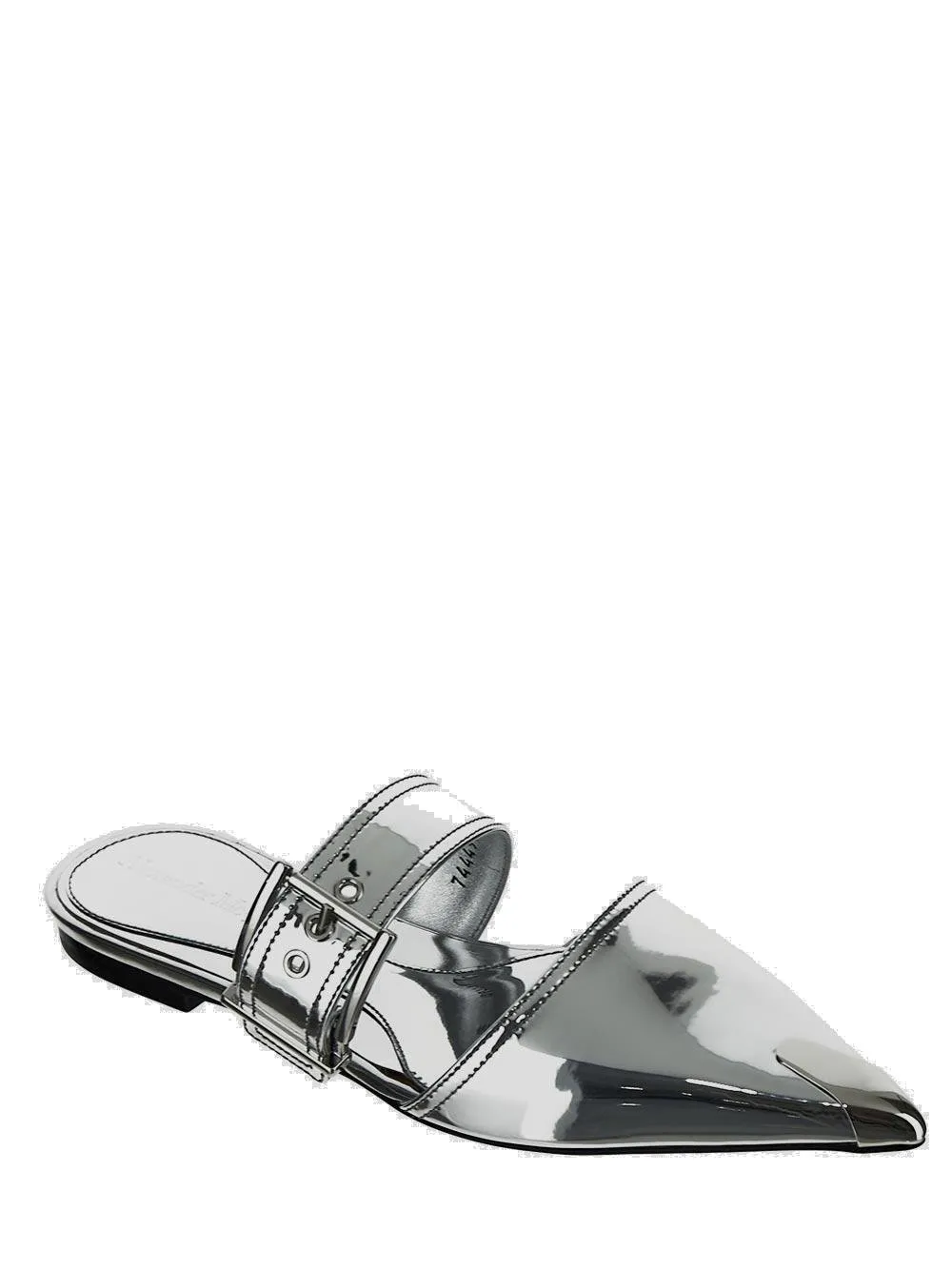 Pointed Toe Buckled Mules