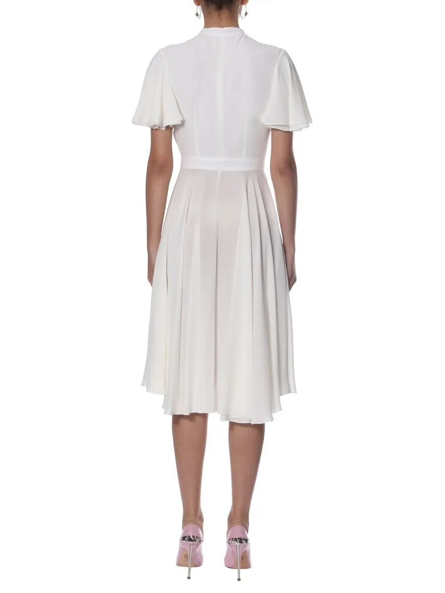 Short-Sleeved Ruffled Dress