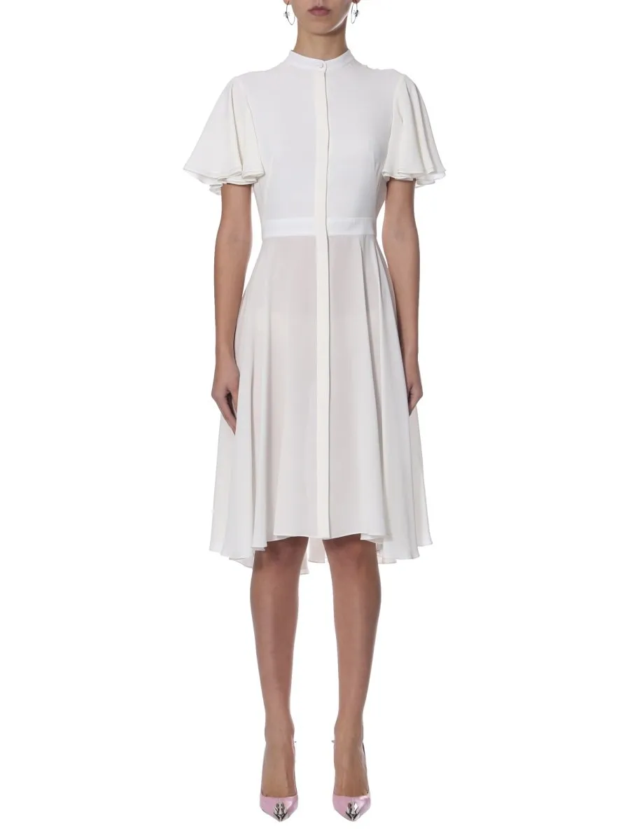 Short-Sleeved Ruffled Dress