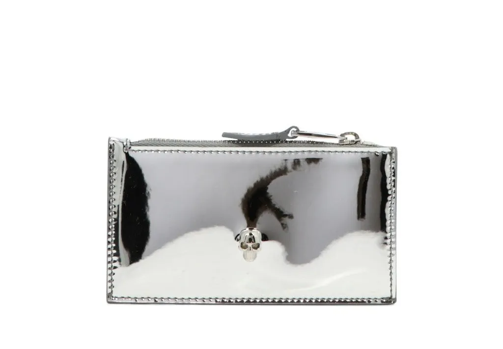 Skull Embellished Zipped Wallet