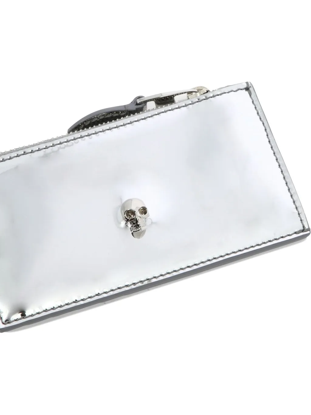 Skull Embellished Zipped Wallet