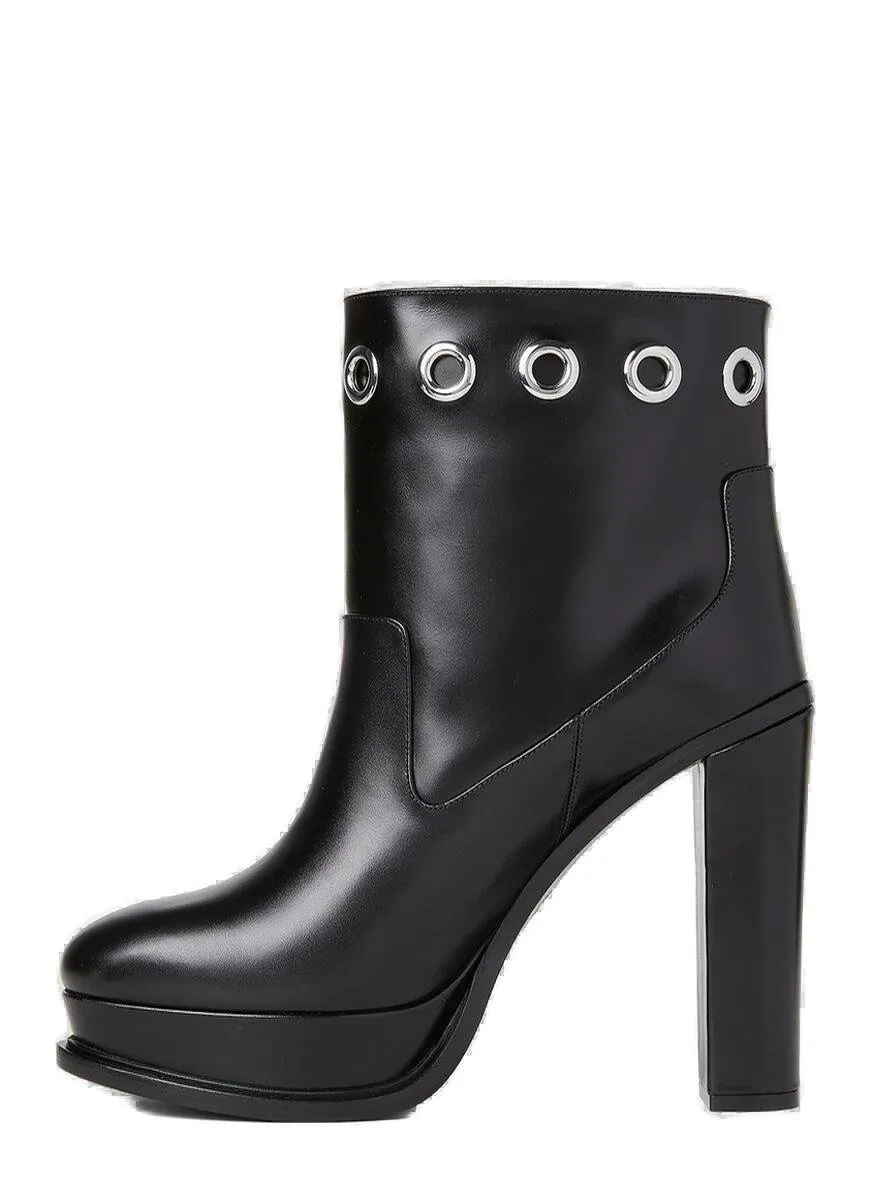 Eyelet Detailed Platform Boots