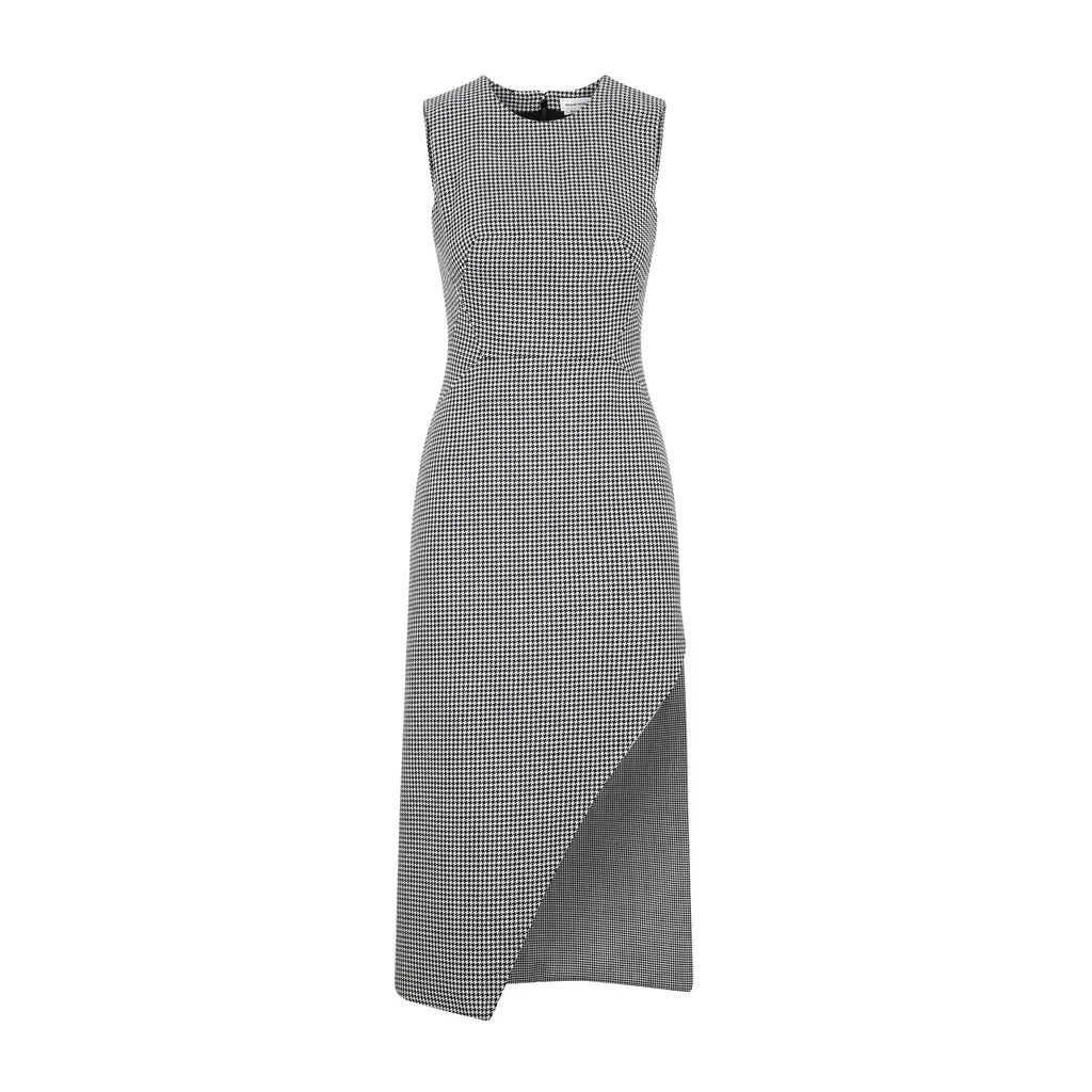 Houndstooth Asymmetrical Dress