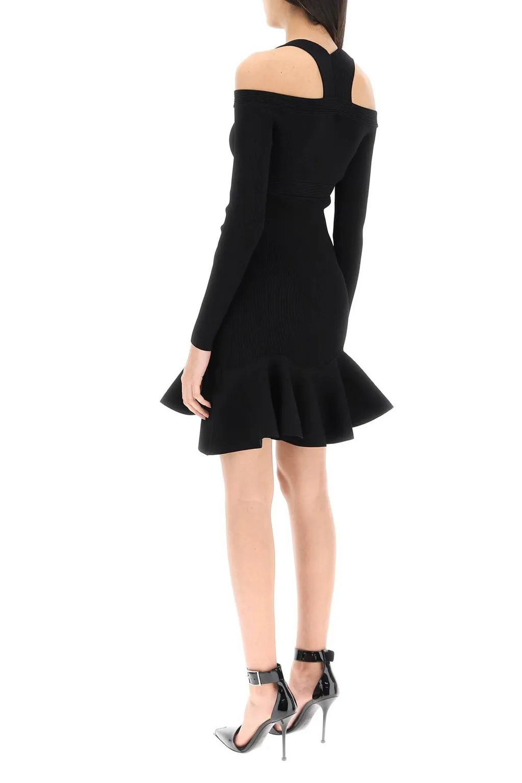 Ruffle Detailed Flared Mini Dress