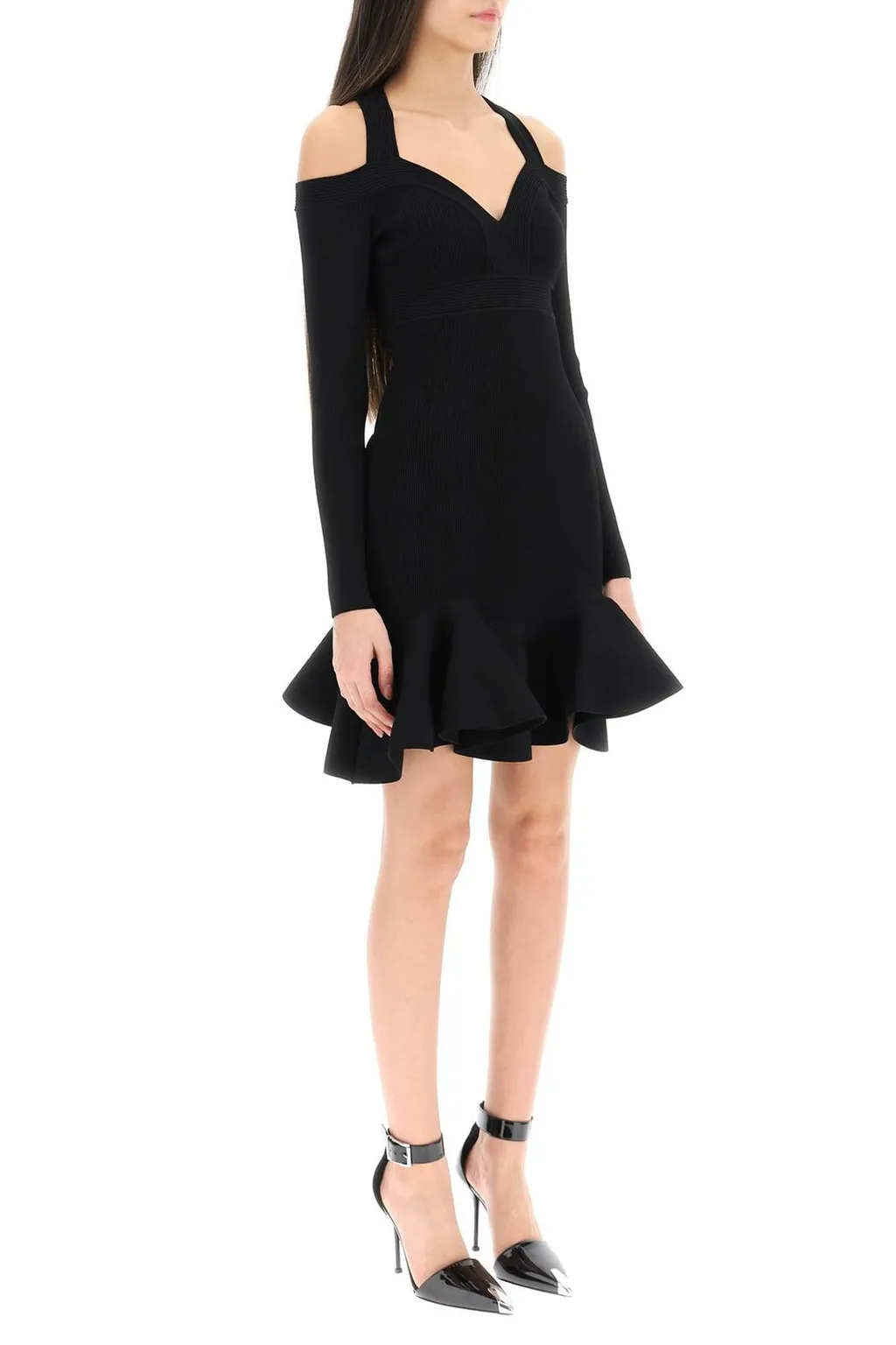 Ruffle Detailed Flared Mini Dress