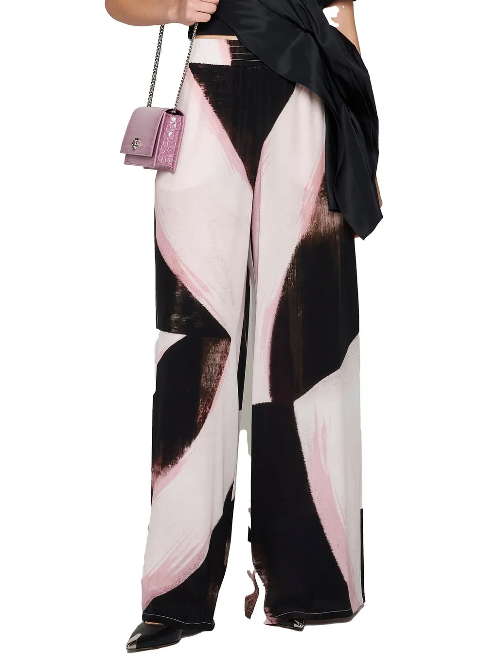 Color-Block Wide Leg Pants