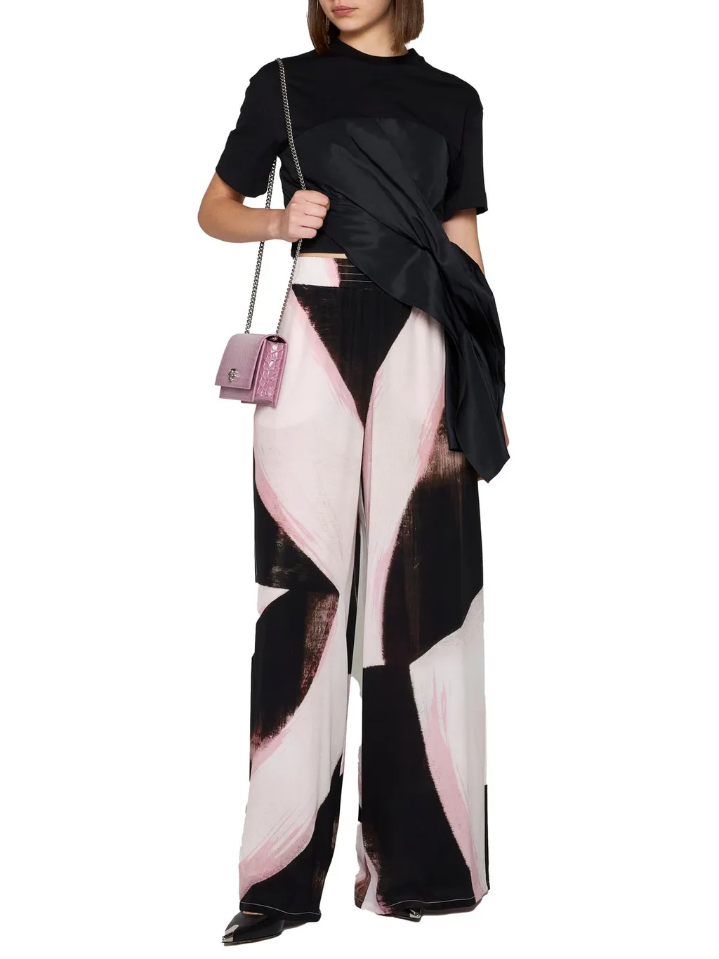 Color-Block Wide Leg Pants