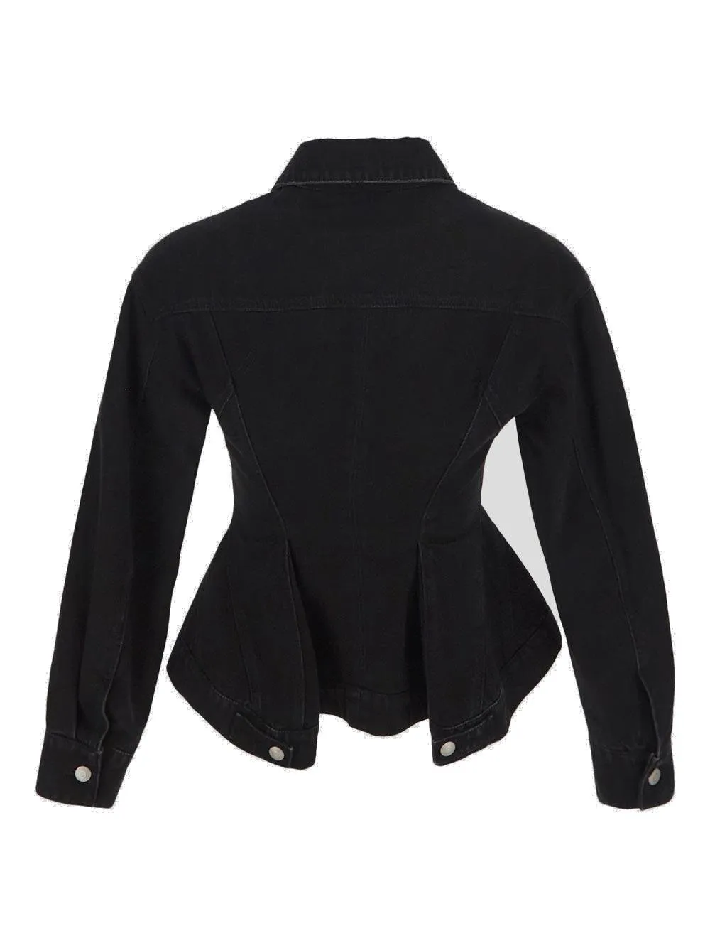 Button Up Peplum Denim Jacket