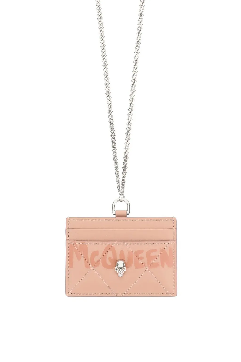 Logo Print Quilted Chained Wallet